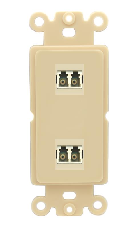 RiteAV 2 Port LC Fiber Optic Multimode Duplex Wall Plate - Rocker [Ivory/Ivory]