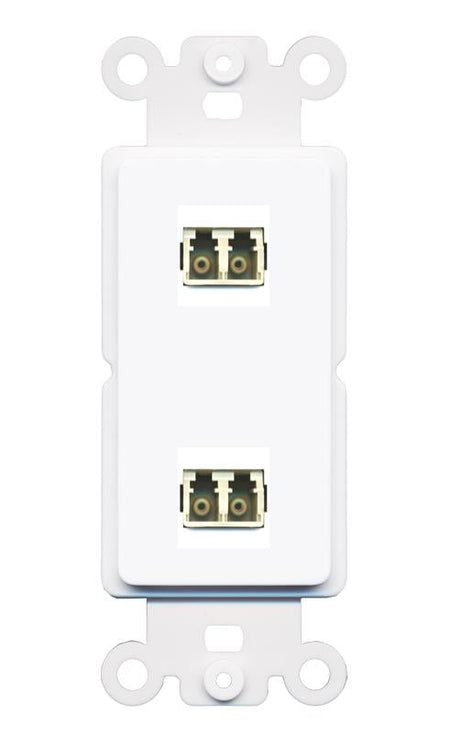 RiteAV 2 Port LC Fiber Optic Multimode Duplex Wall Plate - Rocker [White]