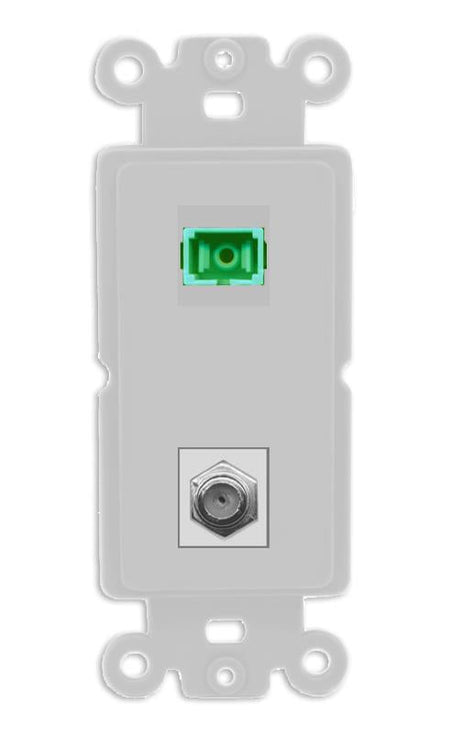 RiteAV 1 Port SC-APC Fiber Simplex Coax Cable TV Wall Plate - Rocker [Gray/Gray]