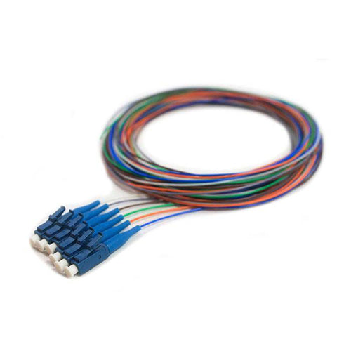 RiteAV 6 Strand Fiber Pigtail, 9/125 Singlemode (Blue Boot), LC/UPC, 3 meter