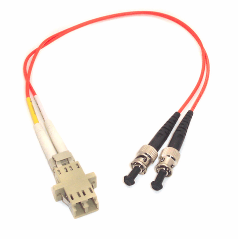 Fiber Optic Adapter Cable ST (Male) to LC (Female) Multimode (62.5/125) Duplex 1FT