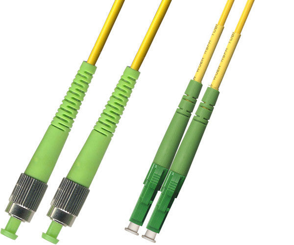 APC/APC - Singlemode (9/125) - Duplex - Fiber Optic Cable - FC-APC to LC-APC