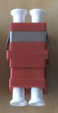 Fiber Optic Cable Flangeless Adapter/Coupler LC-LC Duplex Red OM2 (500 Pack)