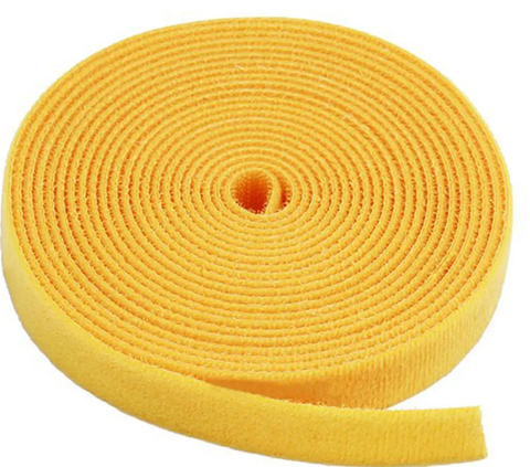 Hook and Loop Fastening Tape, 0.75in, 5 Yard Roll - Yellow