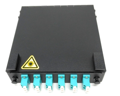 Wall Mount Fiber Enclosure with Splicing Module and Loaded 6 Port LC-UPC OM3 Multimode Duplex LGX Panel